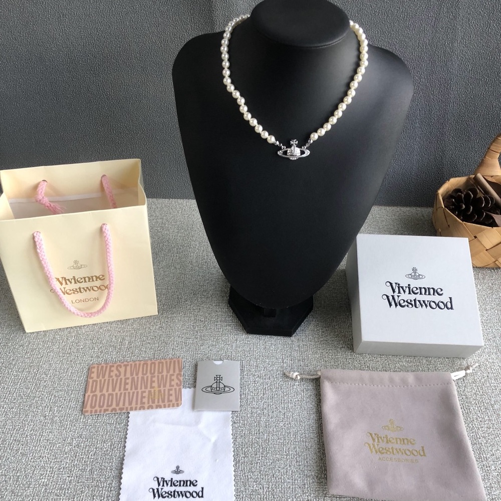 BRAND NEW Vivienne..westwood Silver Orb Pearl Choker Necklace - Picture 1 of 5